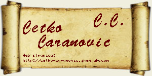 Ćetko Caranović vizit kartica